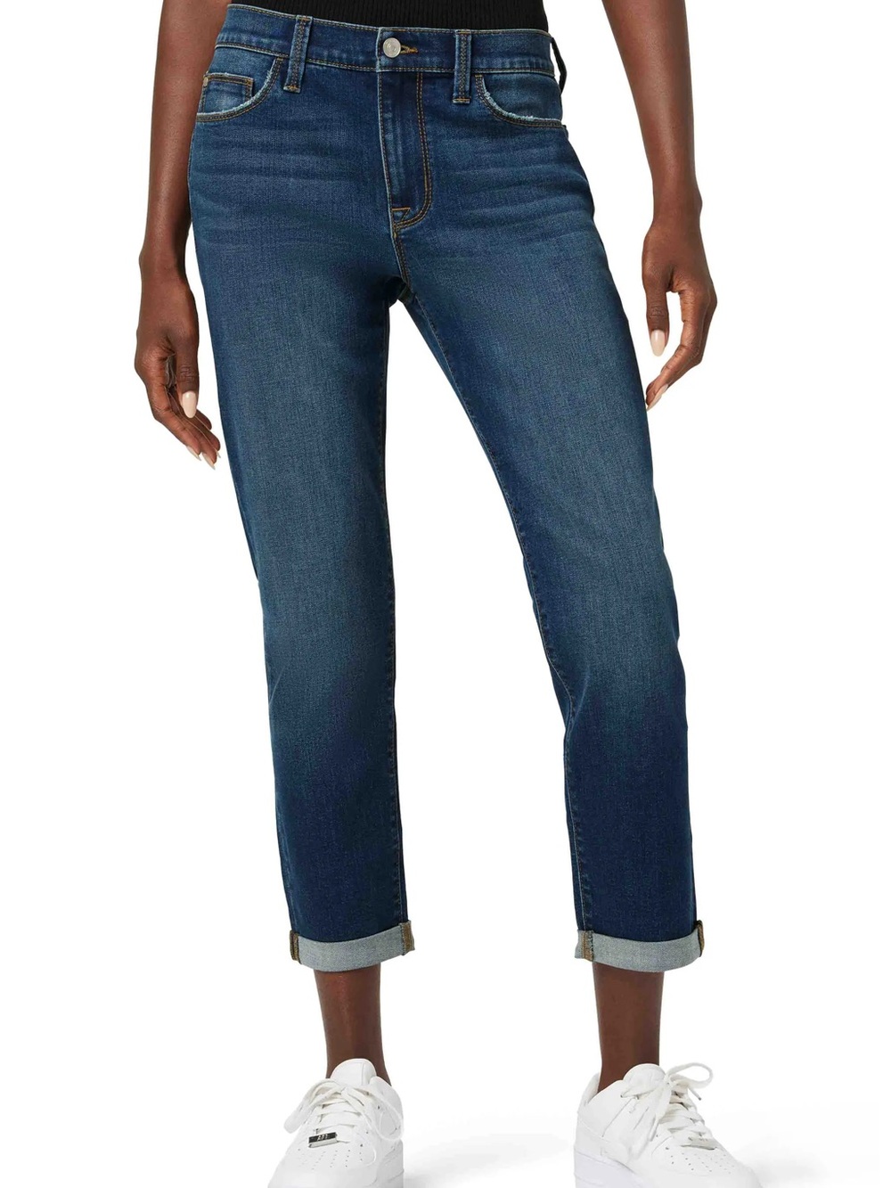 HUDSON “NATALIE MID-RISE SLIM BOYFRIEND” Cropped Cuffed Jeans In “LEAH”, Size 29